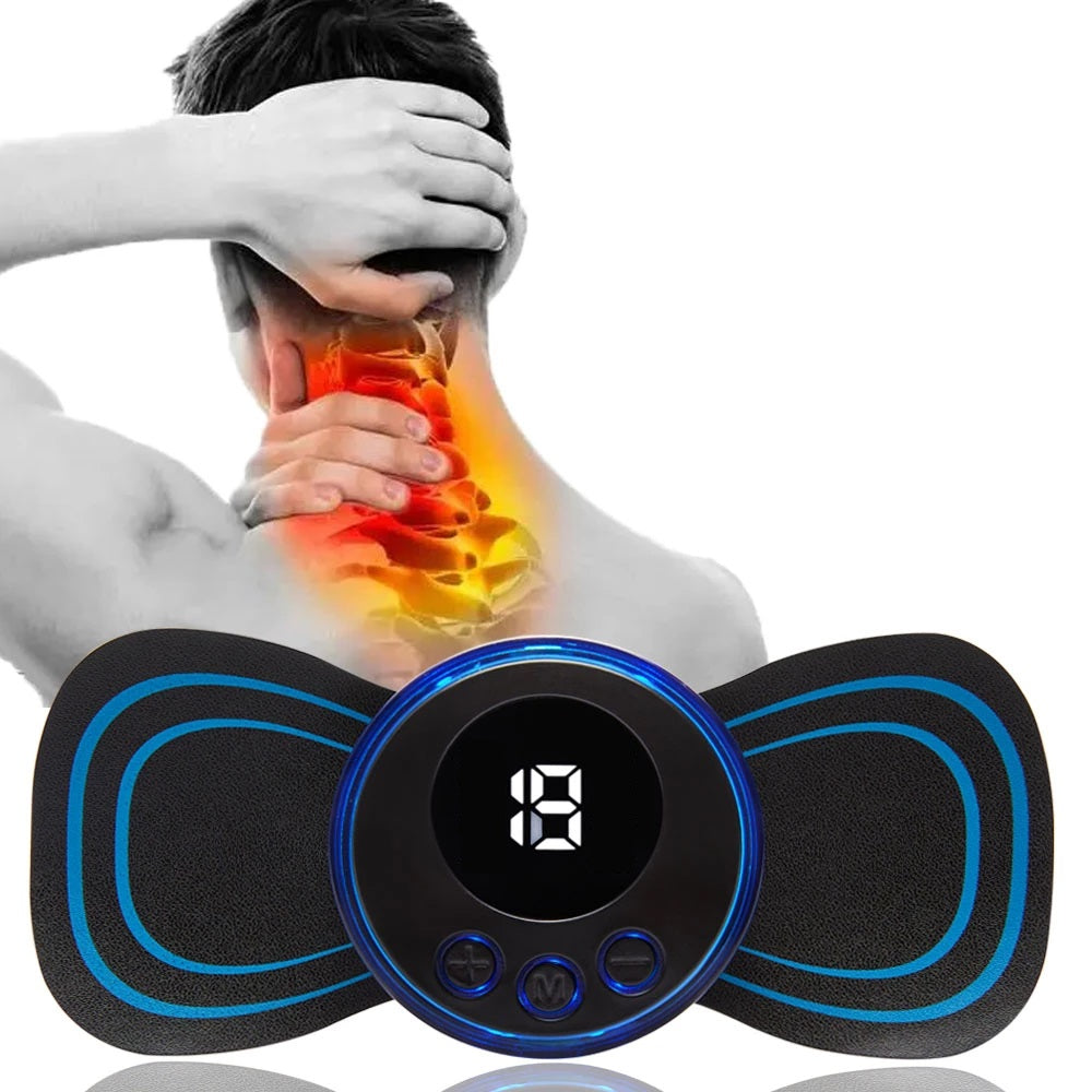 Massageador Elétrico Cervical Eletroterapia Ems Pescoço Perna Lombar Abdomen