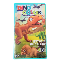 Maleta Escolar Pintura Infantil 48 Peças Estojo Canetinha Dino